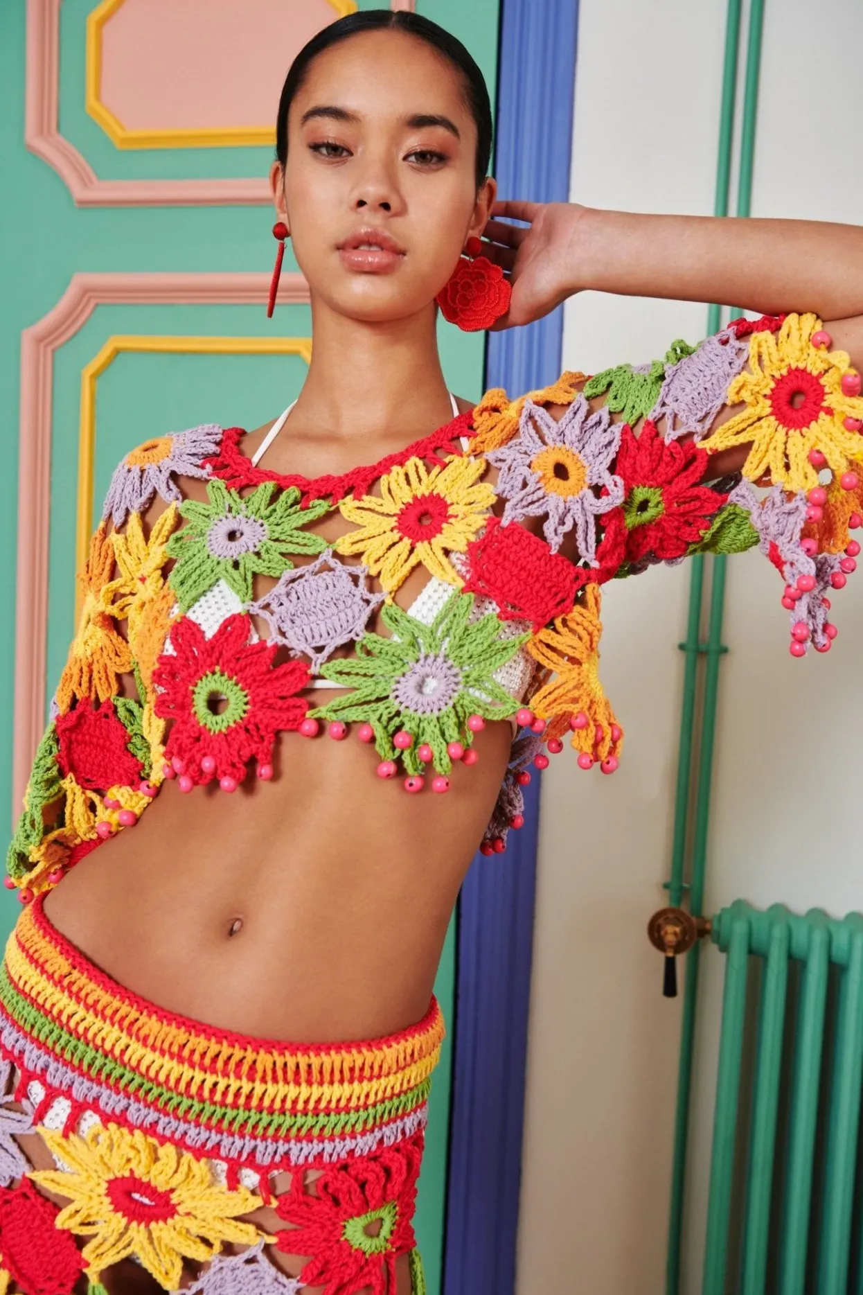 Celia B Tops>Coral Top Multi