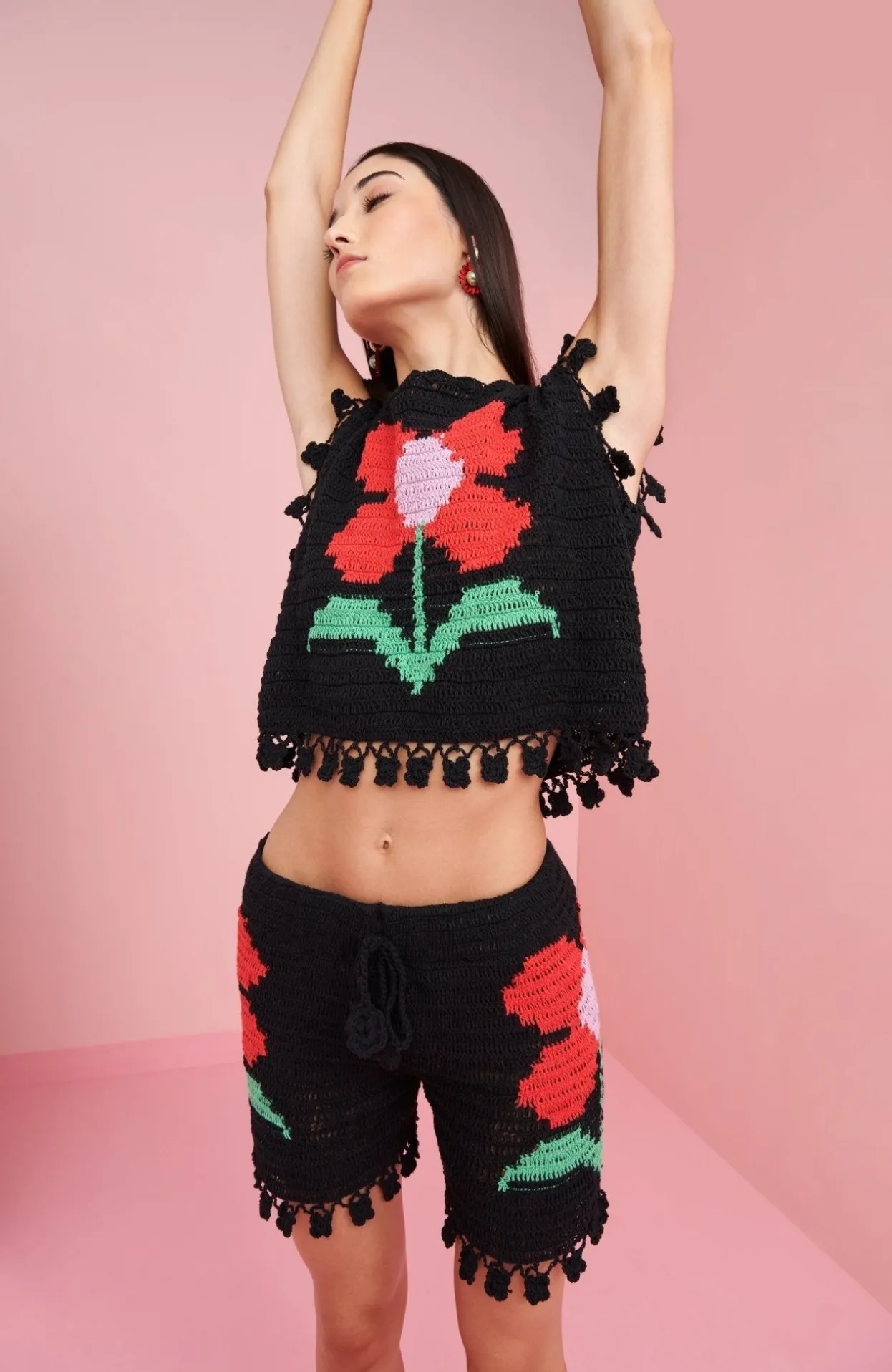 Celia B Crochet>Gypsy Top Black