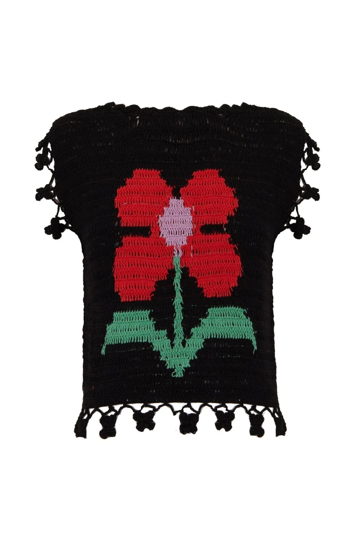 Celia B Crochet>Gypsy Top Black