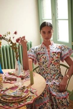 Celia B Homeware>Sea Flowers Napkins Set Of Two