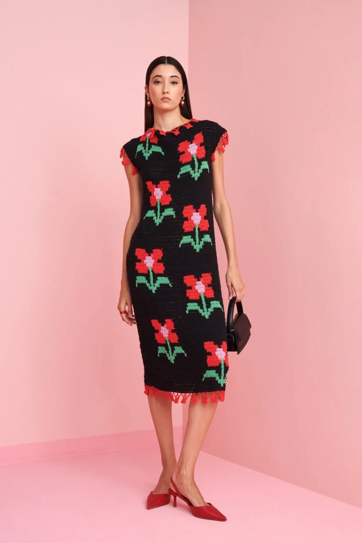 Celia B Crochet>Sojourn Dress Black